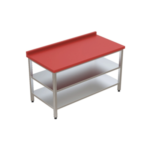 Working Work Bench Base with Polyethylene Table and Intermediate Shelf