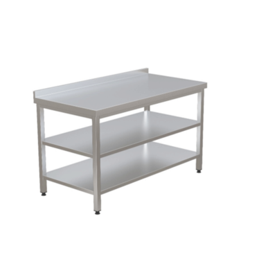 Work Table with Undershelf and Midshelf
